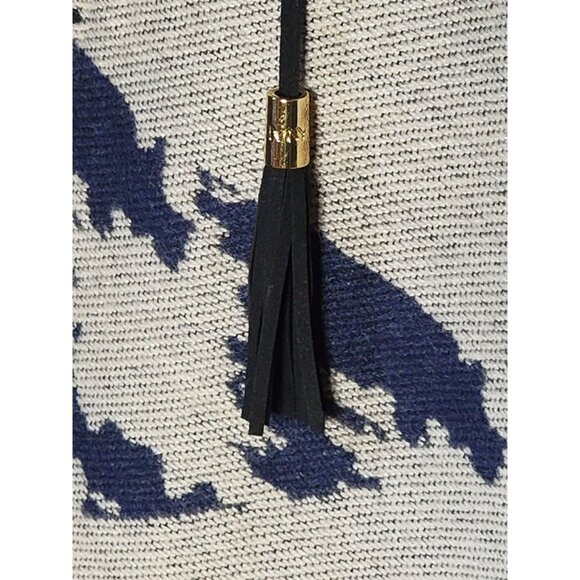 Marc New York Womens Poncho Wrap One Size Blue Beige Houndstooth Open Front - Picture 6 of 8